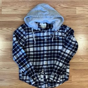 American Eagle XS men’s hooded flannel shirt